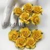 50 Size 1" or 2.5cm Solid Yellow Open Roses