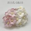 100  Size 3/4" or 2cm Mixed JUST White - Soft Pink Cottage 