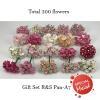 200 Assortment 4 Mini - Small Cottage and Open Roses Pink ( A7)