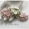 100 Size 5/8" or 1.5 cm - Small Achillea Cottage -Solid SOFT Pink / White