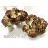 50 Puffy Roses (1-1/4or3cm) Brown EDGE flowers