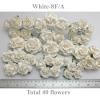 40 WHITE Mixed Sample Packs 8 Designs Paper flowers (8F/A)