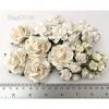 40 WHITE Mixed 5 flower designs paper flowers