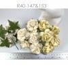 25 Large  2" or 5 cm - Mixed JUST Beige - Cream Tea Roses 