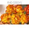 25 Large  2" or 5 cm - Yellow Tangerine EDGE Tea Roses