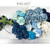 25 Large  2" or 5 cm - Mixed all Blue and White Paper Roses