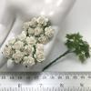 500 Mini 1/4" or 1 cm White Paper Open Roses  