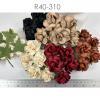25 Large 2" or 5cm - Mixed 5 Colors Tea Roses (104/274/148/153/252)