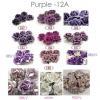 60 Large 2or 2.5 cm Mixed 12 colors Sweet Moon Roses (Purple-A)