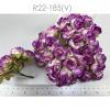  50 Puffy Roses (1-1/4or3cm) White - Purple EDGE Flowers