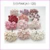  120 Mixed 12 Colors 1"(2.5cm) Cottage Paper Flower Pink Craft