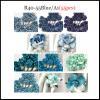  55 pieces of Large 2" or 5 cm - 11 Blue Tone Paper Roses