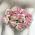  100 Mini 1/4" or 1cm HALF White - Pink Open Roses
